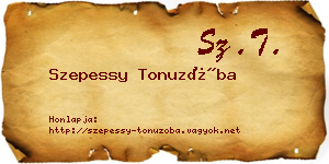 Szepessy Tonuzóba névjegykártya